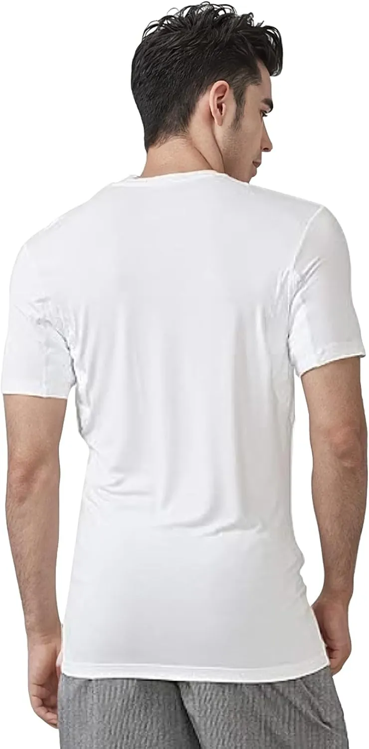 Sweatproof Undershirt with Underarm Sweat Pads, Quick-Dry V Neck Sweat Proof T-Shirt for Mens