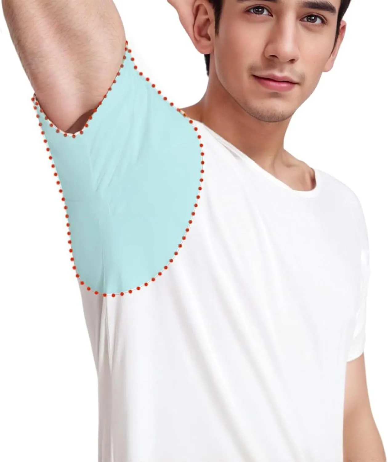 Sweatproof Undershirt with Underarm Sweat Pads, Quick-Dry V Neck Sweat Proof T-Shirt for Mens