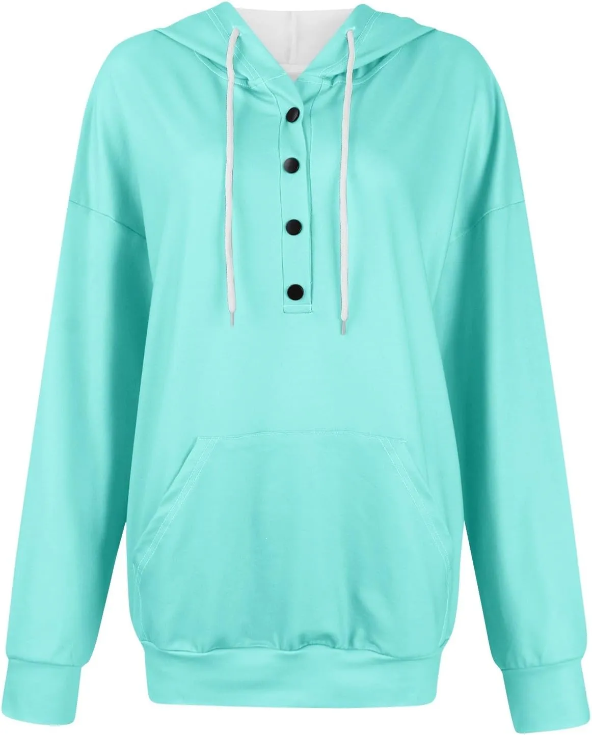 sweatshirts for women oversized hoodies fashion long sleeve button pullover sweater tops 2024 fall winter clothes