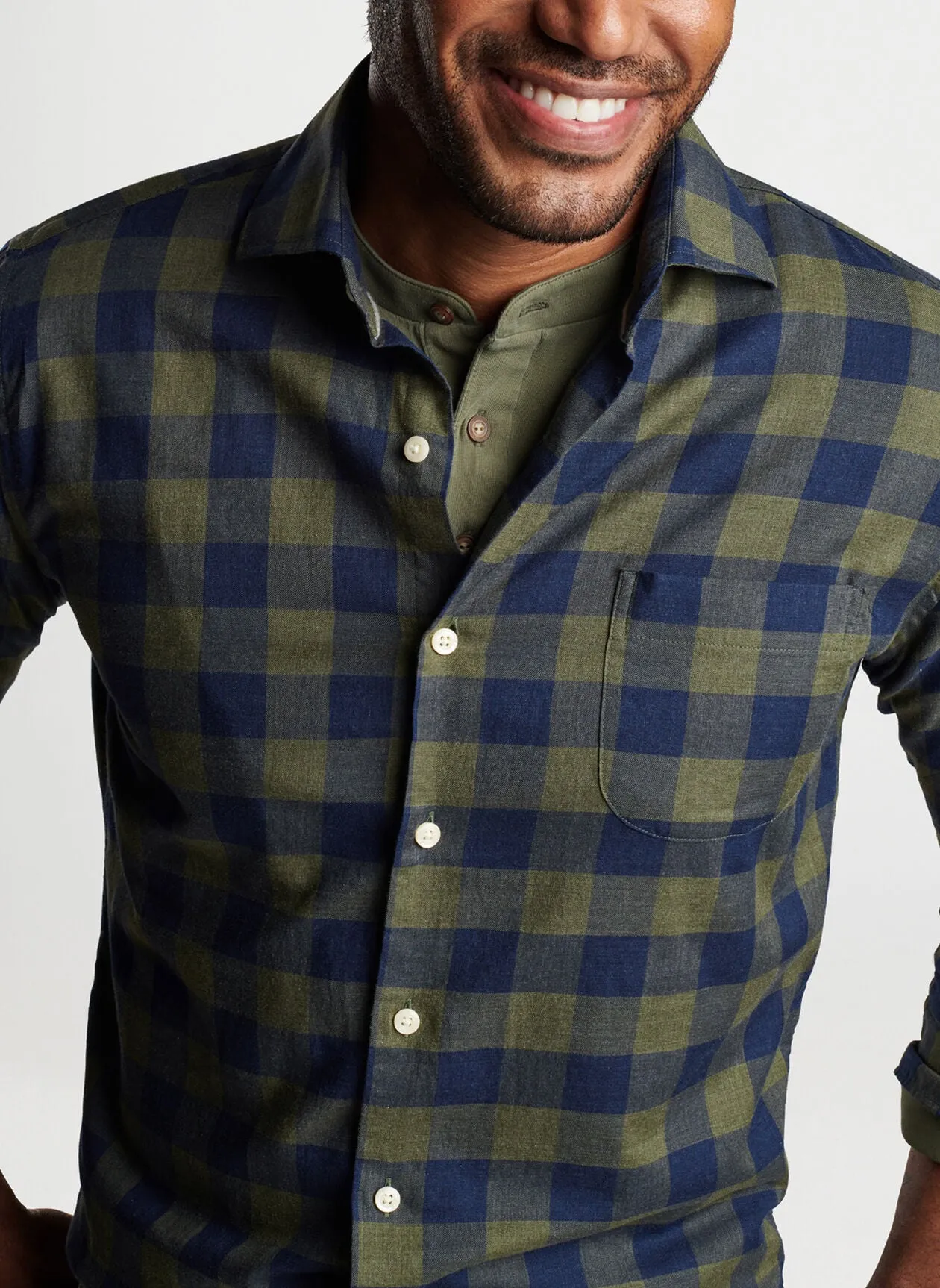 Thorp Summer Soft Cotton Sport Shirt - Juniper