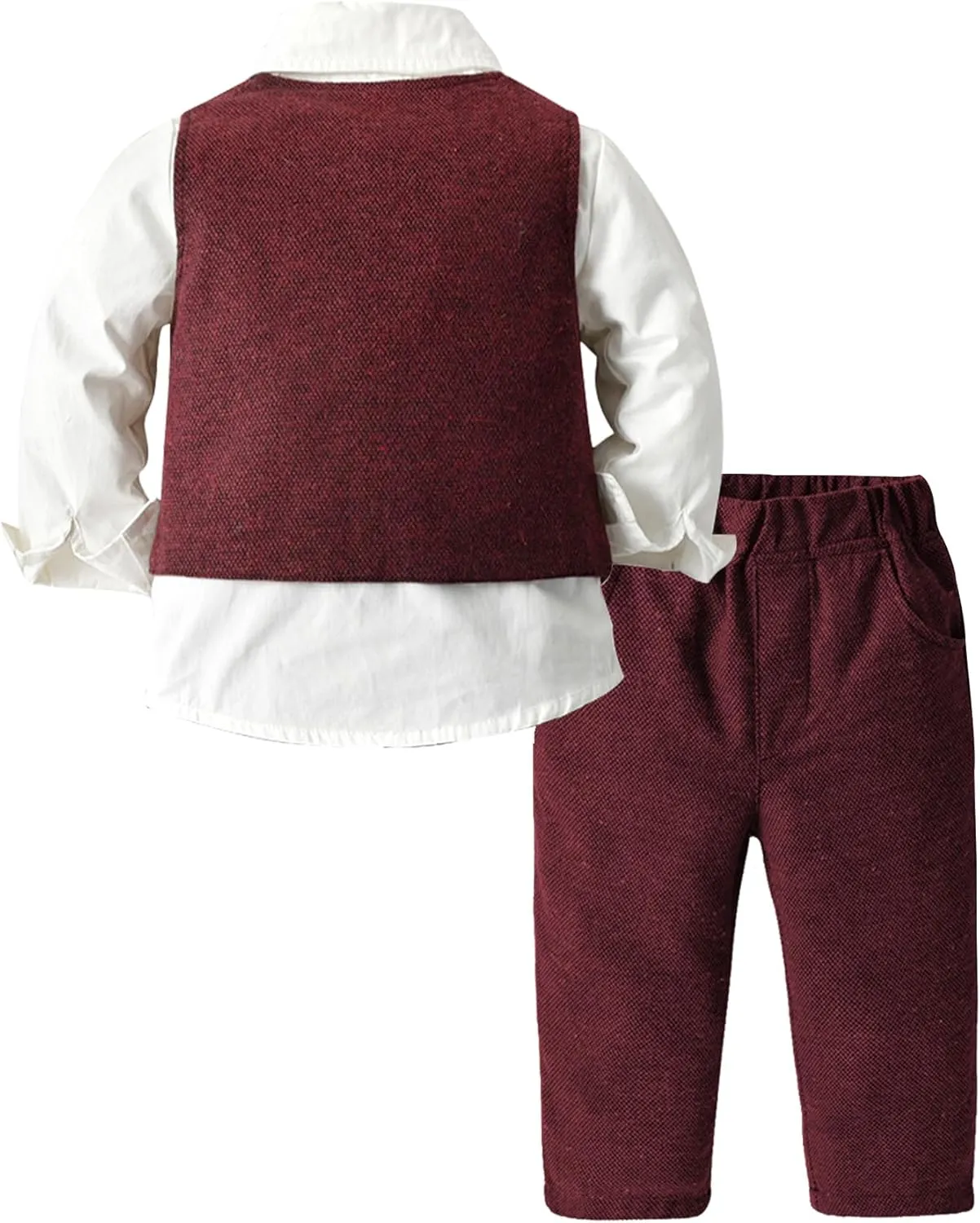 Toddler Boy Clothes Suits Boys Gentleman Outfits Set Formal Dress Shirt Vest Pants Bow Tie 1-5T