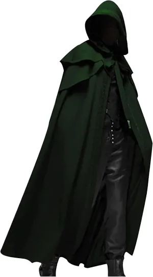 tuduoms Unisex Men's Medieval Cape Cloak with Hood - Witch Party Tunic Cape Assassin Hooded Cloak Halloween Cosplay Costumes
