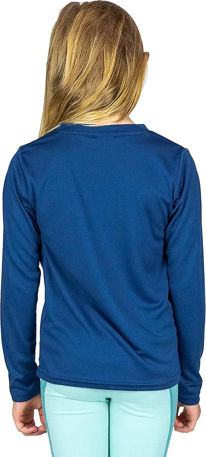 Vapor Apparel Youth Boys and Girls UPF 50  Quick Dry Sun Protection Outdoor Swim Performance Rash Guard Long Sleeve Shirt