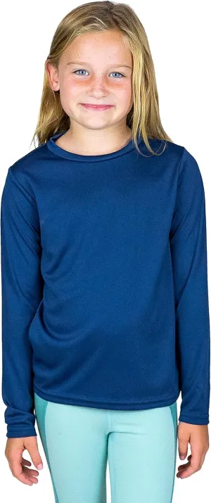 Vapor Apparel Youth Boys and Girls UPF 50  Quick Dry Sun Protection Outdoor Swim Performance Rash Guard Long Sleeve Shirt