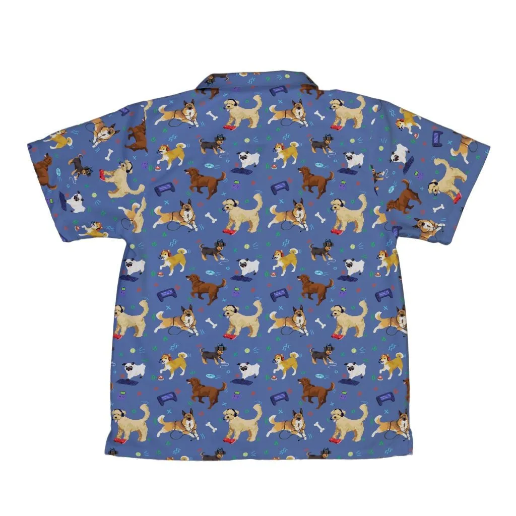Video Game Dogs Light Youth Hawaiian Shirt