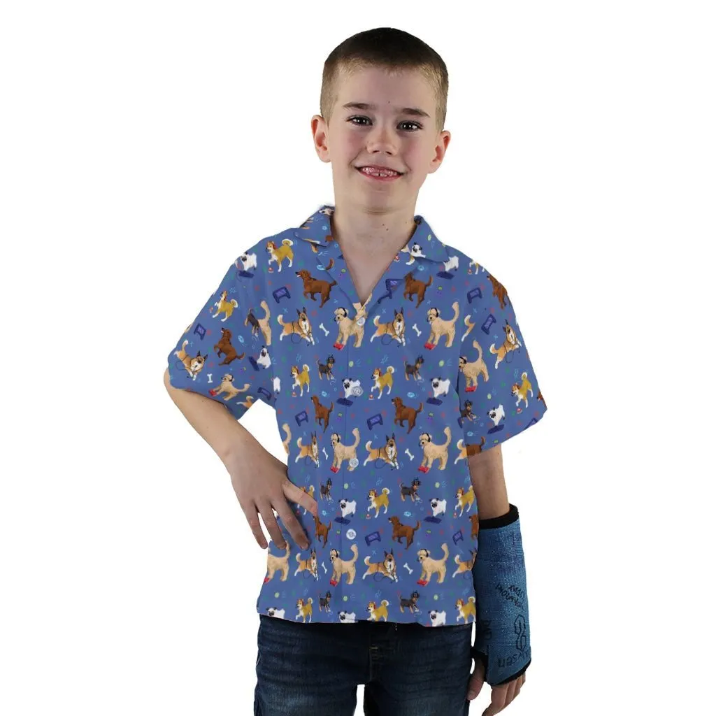 Video Game Dogs Light Youth Hawaiian Shirt