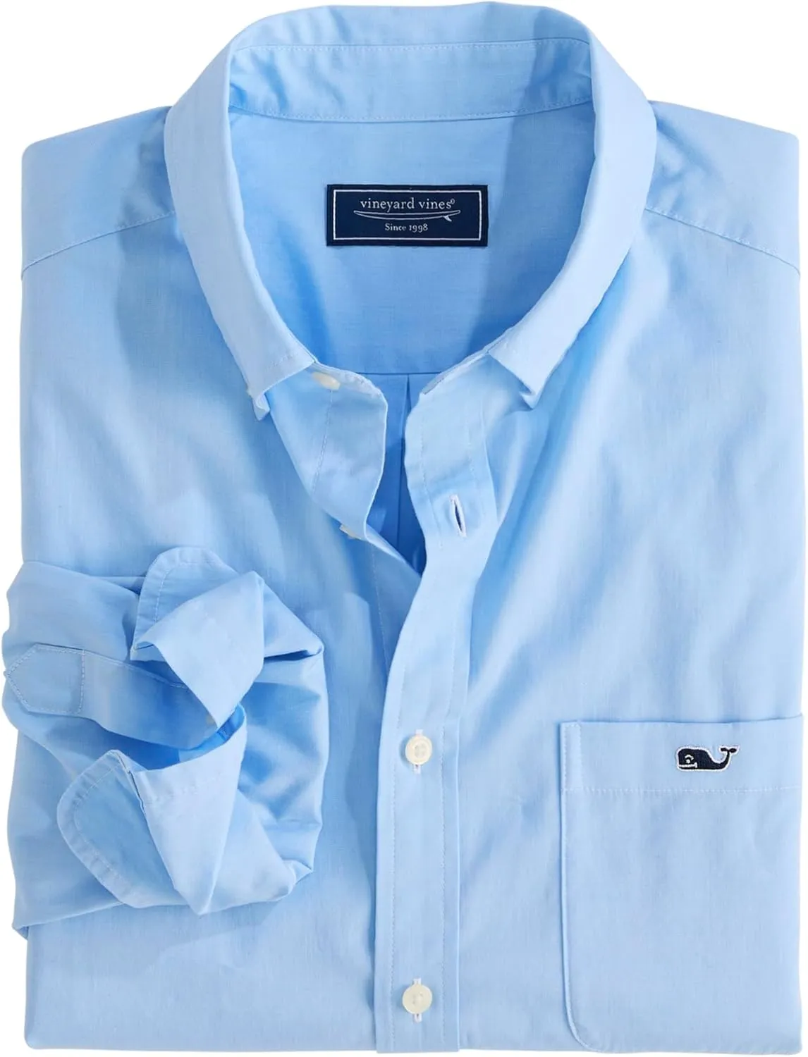 vineyard vines Men's Shoreline Solid Perfect Wash Poplin Shirt