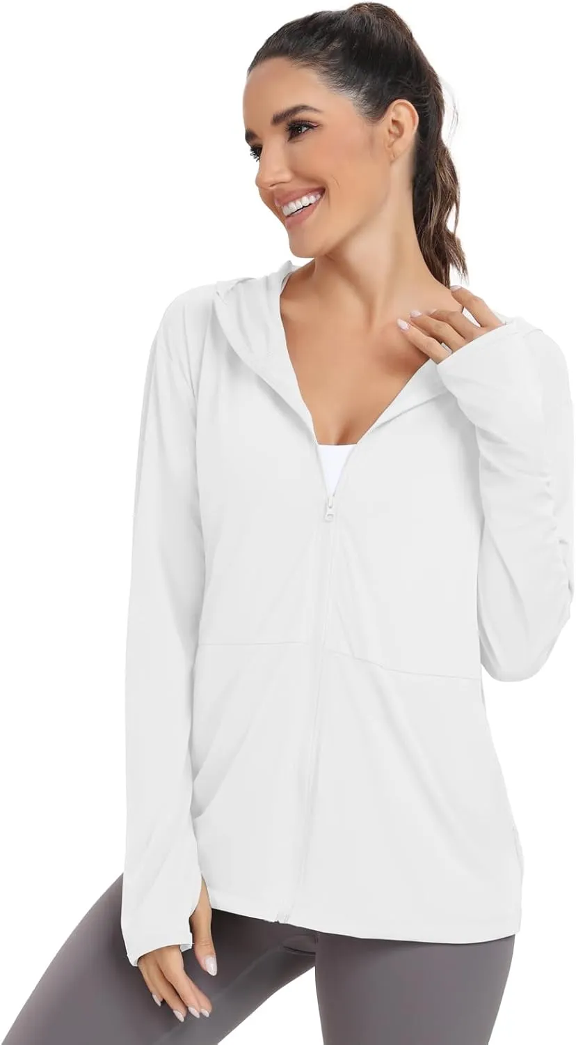 VUTRU Women's UPF 50  Sun Protection Hoodie Jacket Lightweight Long Sleeve Sun Shirt UV Hoodie with Pocket