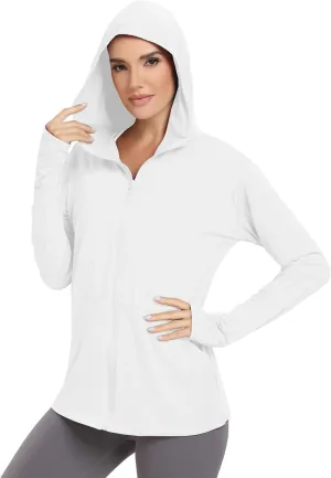 VUTRU Women's UPF 50  Sun Protection Hoodie Jacket Lightweight Long Sleeve Sun Shirt UV Hoodie with Pocket