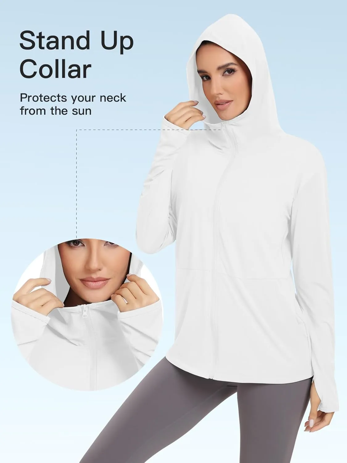 VUTRU Women's UPF 50  Sun Protection Hoodie Jacket Lightweight Long Sleeve Sun Shirt UV Hoodie with Pocket