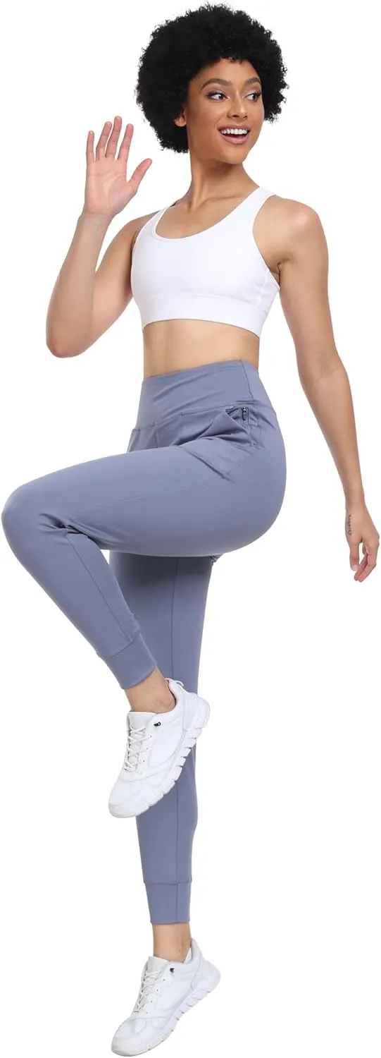 WHOUARE Women's Joggers Pants Workout Athletic Leggings with Pockets High Waisted Gym Running Yoga Pants