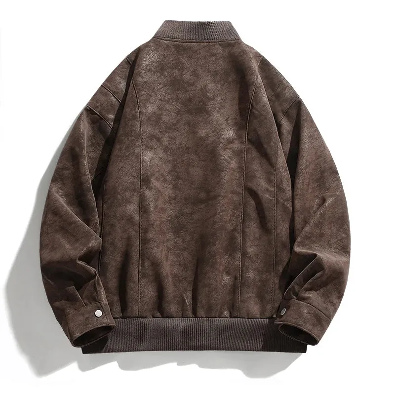 WIAOFELLAS  -  Men's Clothing Autumn Winter Turn-down Collar Solid Color Zipper Pockets Long Sleeve Cardigan Coats Fashion Jackets Casual Tops