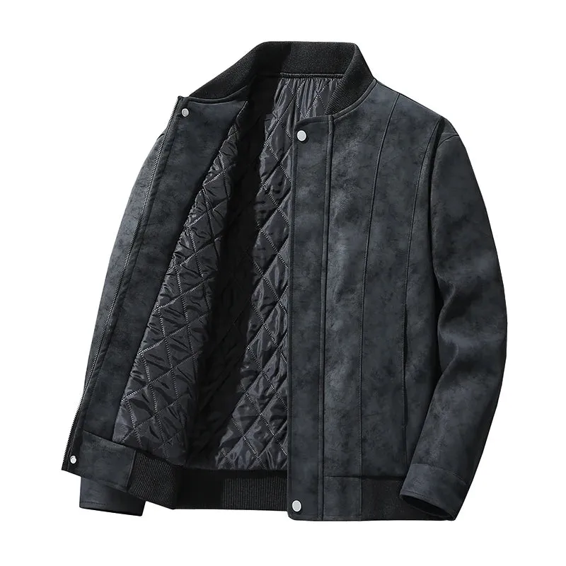 WIAOFELLAS  -  Men's Clothing Autumn Winter Turn-down Collar Solid Color Zipper Pockets Long Sleeve Cardigan Coats Fashion Jackets Casual Tops