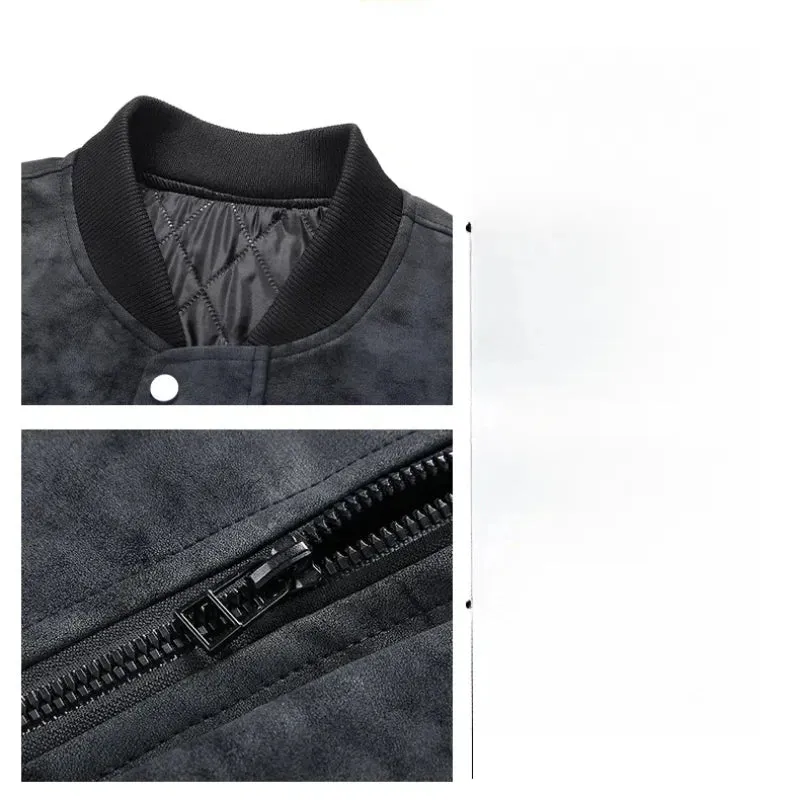 WIAOFELLAS  -  Men's Clothing Autumn Winter Turn-down Collar Solid Color Zipper Pockets Long Sleeve Cardigan Coats Fashion Jackets Casual Tops