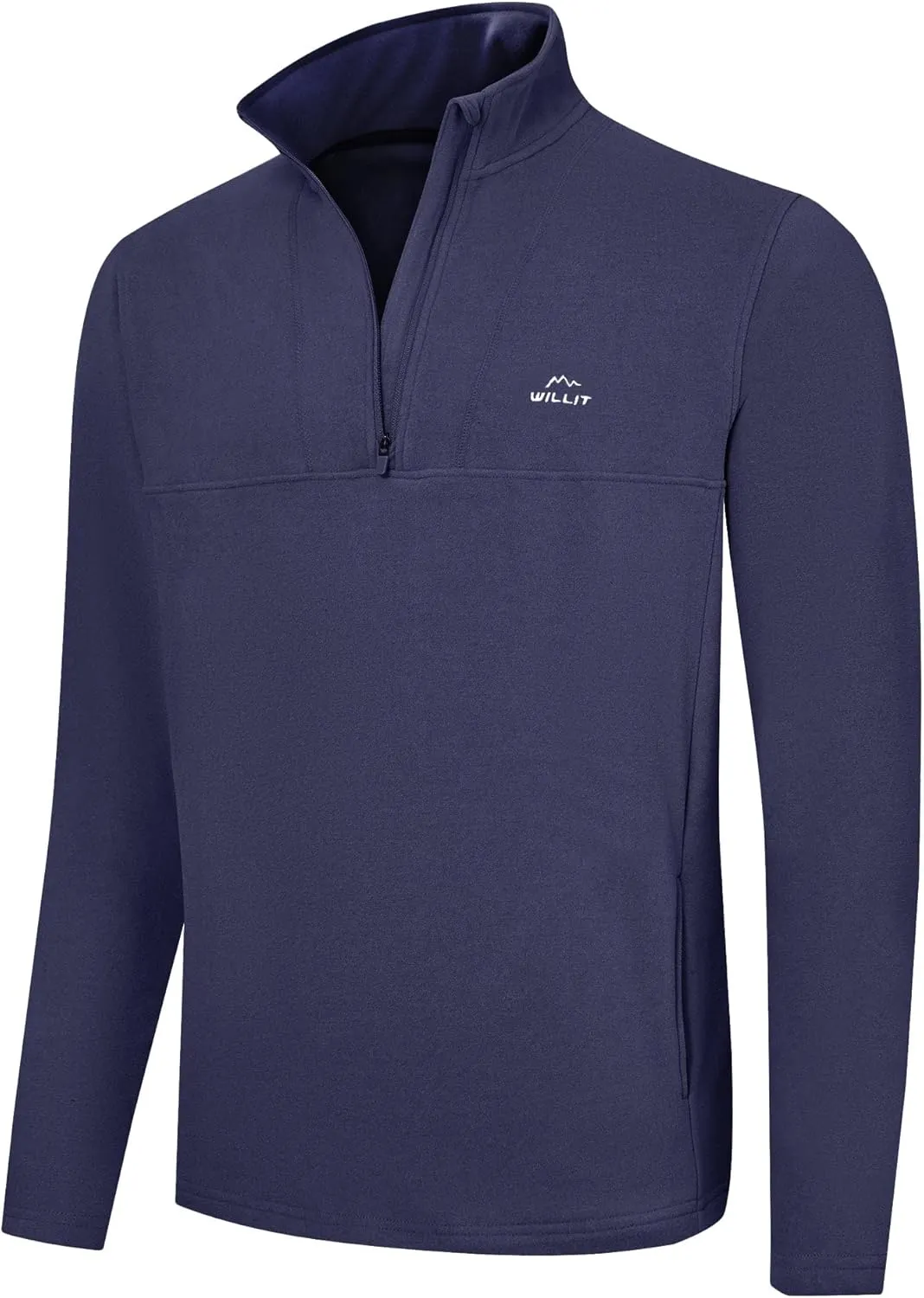 Willit Men's Winter Shirts Fleece Pullover with Pocket Quarter Zip Cold Weather Golf Hiking Casual Warm Shirts Long Sleeve