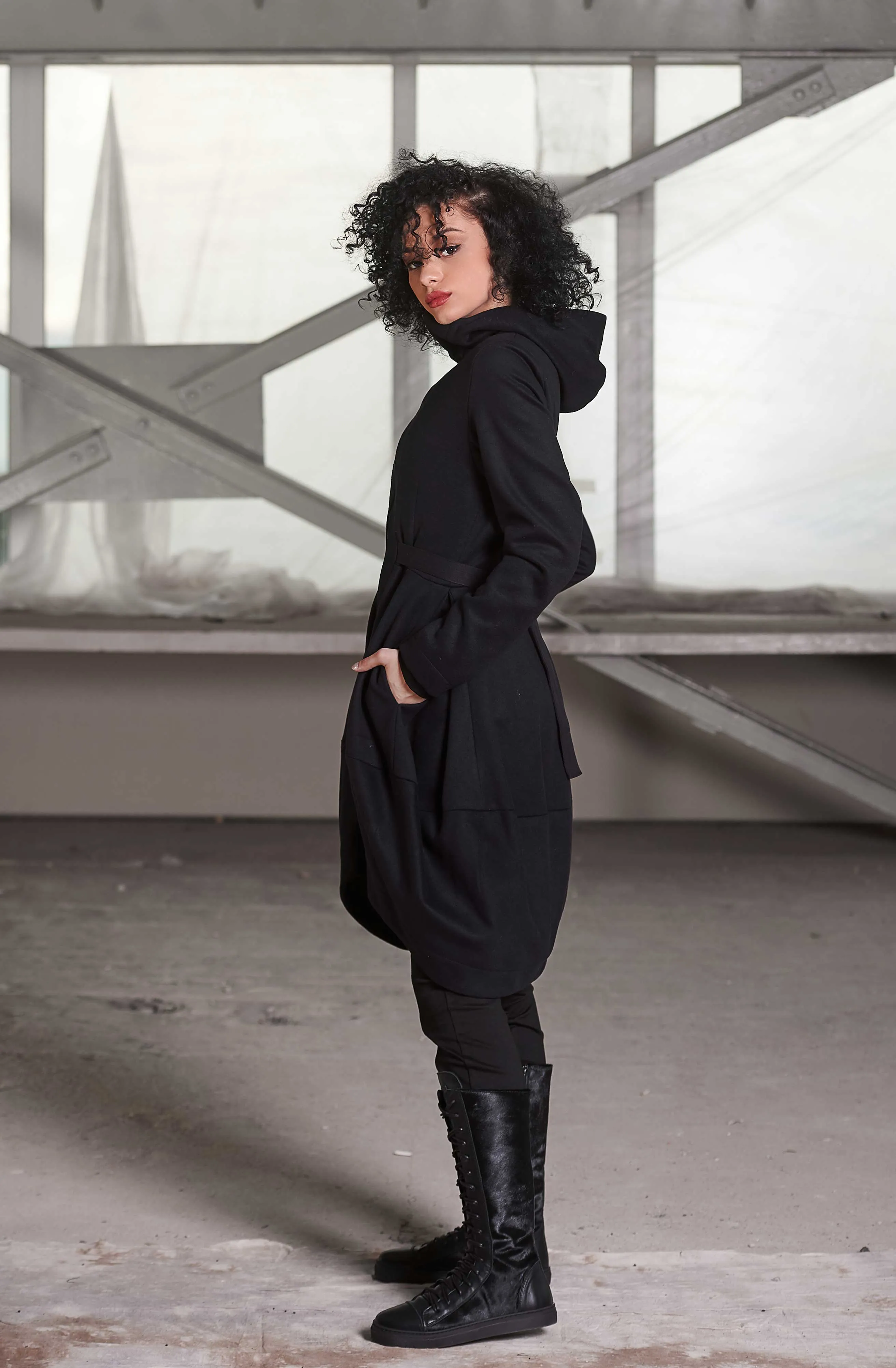 Winter Wool Asymmetric Coat |OMEGA|