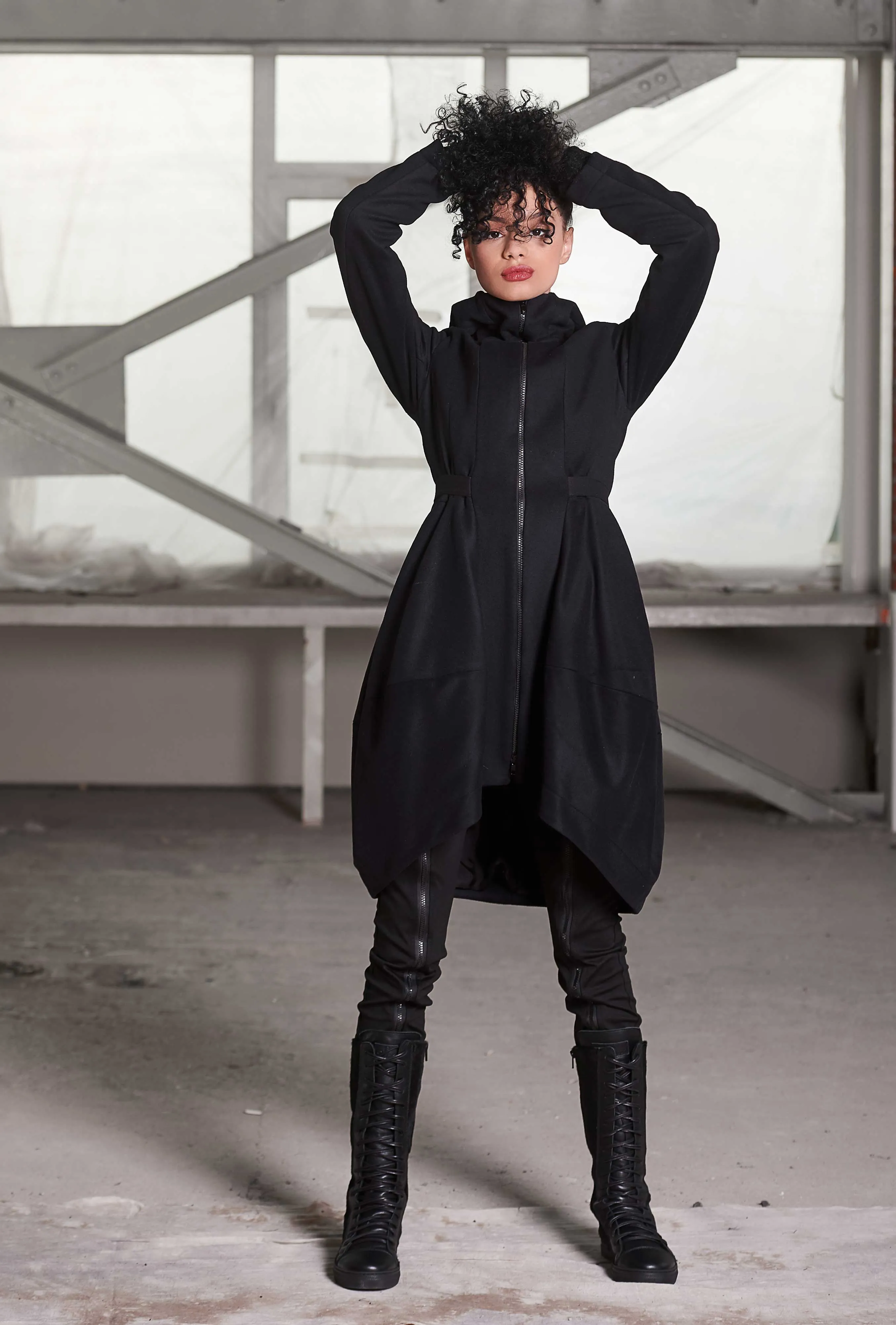Winter Wool Asymmetric Coat |OMEGA|