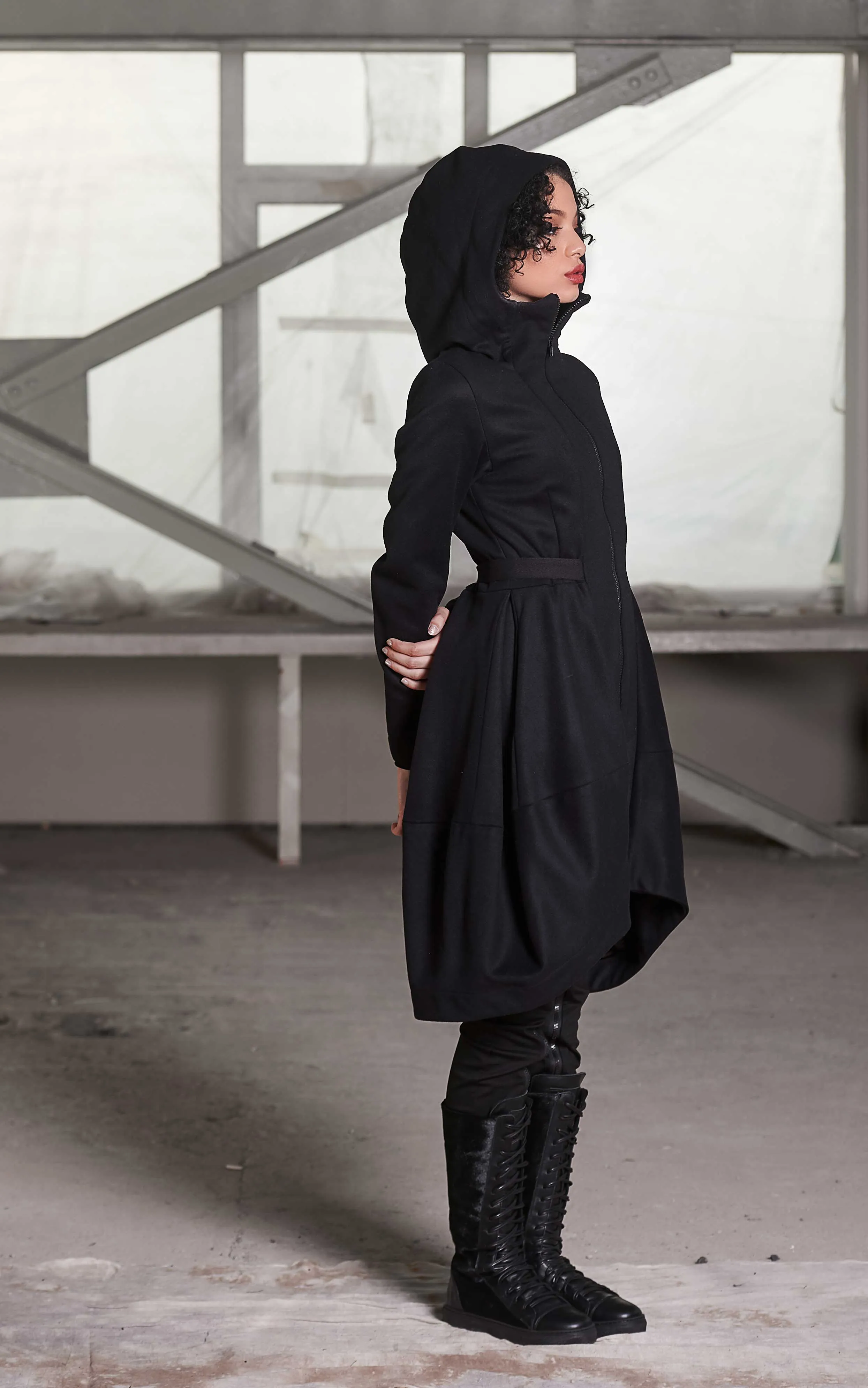 Winter Wool Asymmetric Coat |OMEGA|