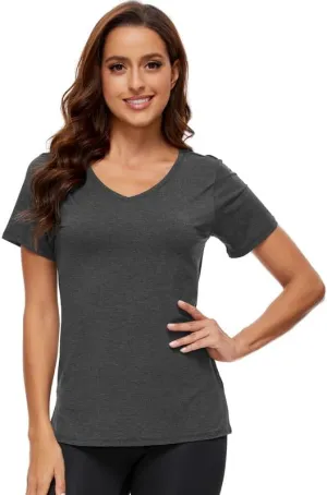 WiWi Viscose from Bamboo Pajama Tops for Women Soft Short Sleeve Tee Sleep Shirts V Neck T-Shirt Pjs Top Sleepwear S-XXL