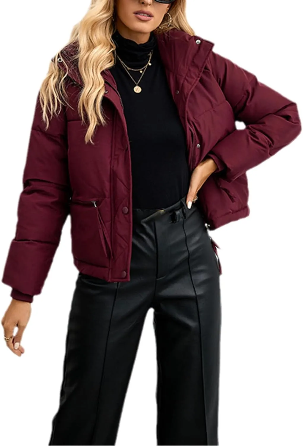 Women Short Winter Parkas Coat Korean Loose Standing Collar Cotton Padded Jacket Loose Zip Bread Coat Basic