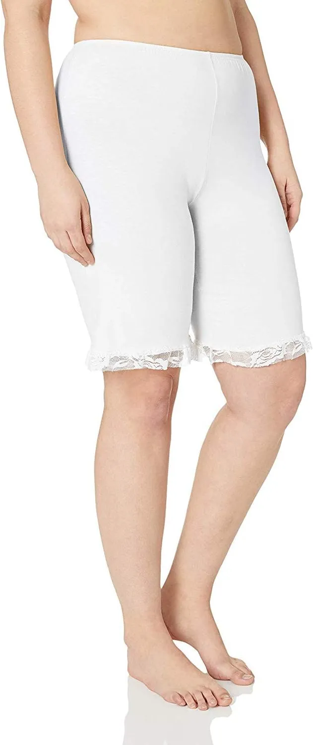 Women's Cotton 20" Pettipants With Lace Trim Multipack
