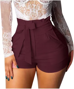 Women's High Waisted Hem Distressed Ripped Casual Shorts Silk Skirts for Women Short