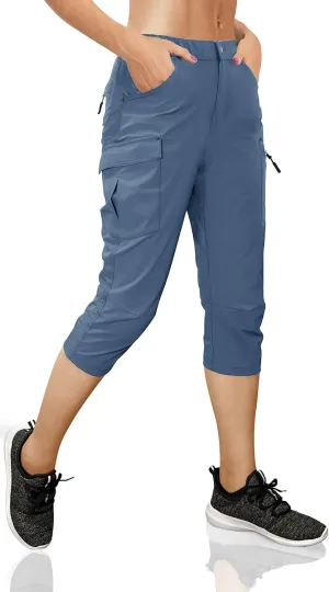 Women's Outdoor Hiking Pants With Cargo Pockets - Quick Dry UPF 50  Water-Resistant Athletic Pants for Camping and Workout