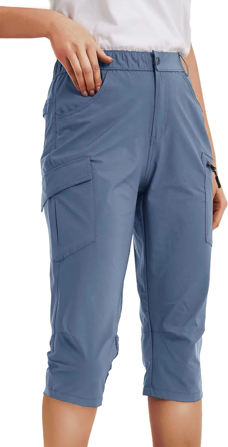 Women's Outdoor Hiking Pants With Cargo Pockets - Quick Dry UPF 50  Water-Resistant Athletic Pants for Camping and Workout