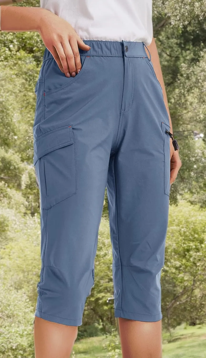 Women's Outdoor Hiking Pants With Cargo Pockets - Quick Dry UPF 50  Water-Resistant Athletic Pants for Camping and Workout