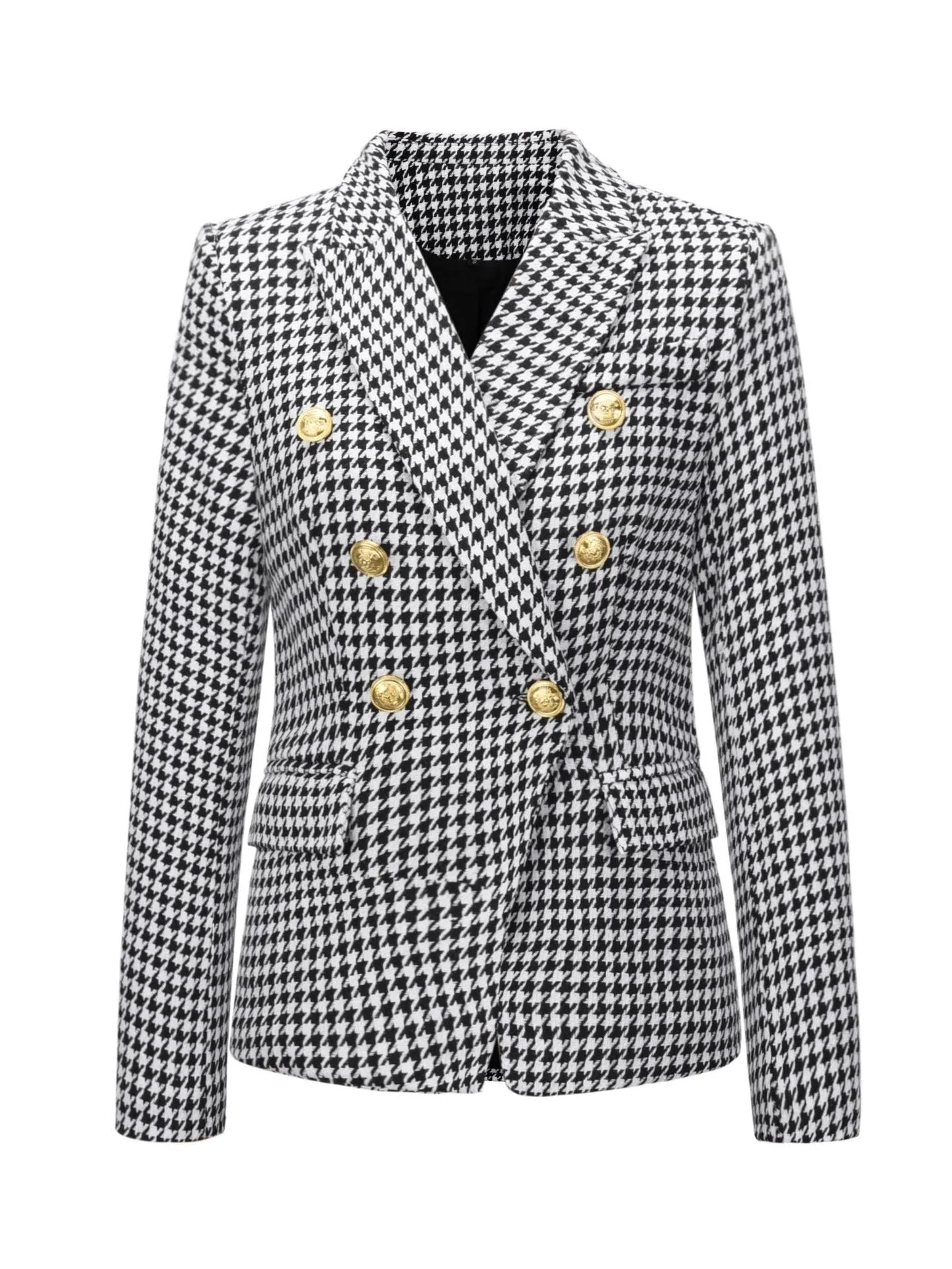 Womens Peak Lapel Double Breasted Blazer