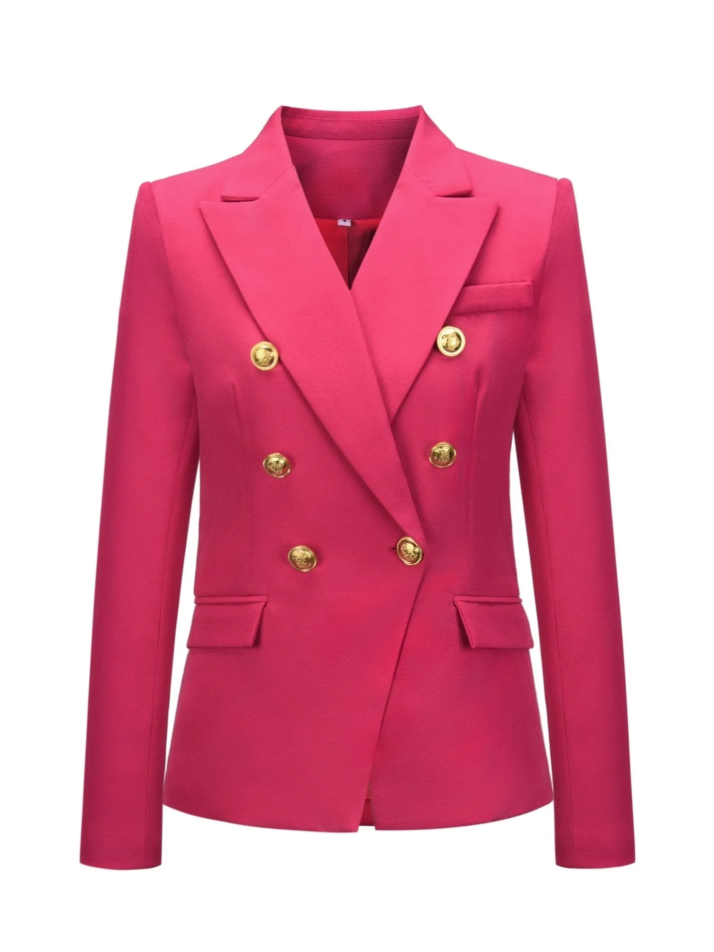 Womens Peak Lapel Double Breasted Blazer