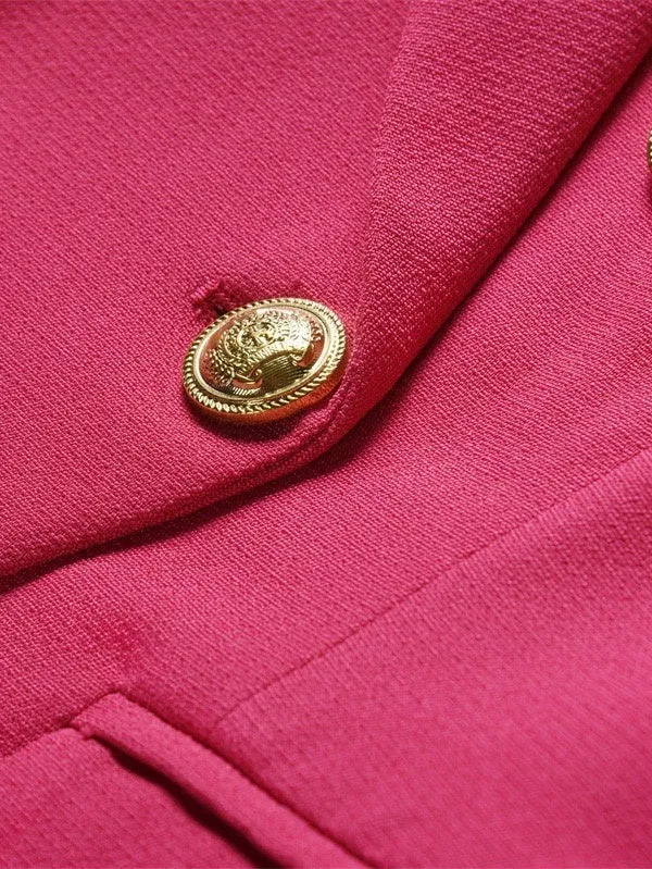 Womens Peak Lapel Double Breasted Blazer