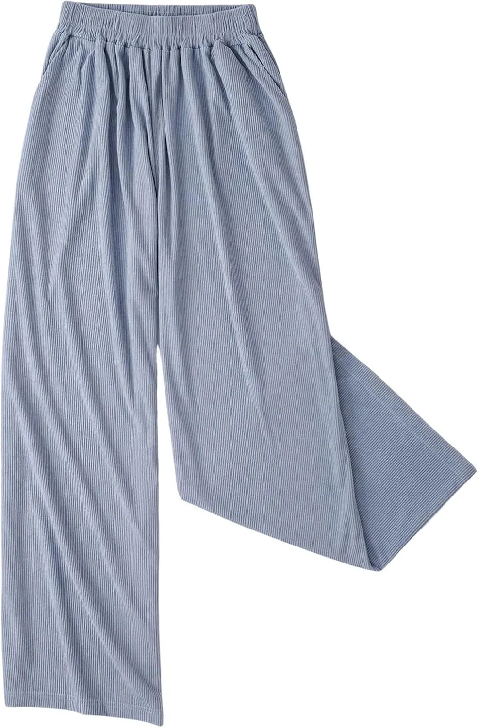 Women's Plus Size Baggy Corduroy Sweatpants Wide Leg Elastic Waist Track Pants Casual Trousers