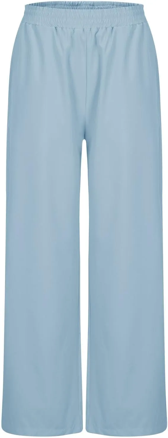 Womens Wide Leg Lightweight Pants Yoga Sport Palazzo Slacks High Waist Casual Travel Work Summer Trousers with Pockets
