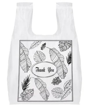 Yesland 500 Pack Plastic Bags with Handles, Clear Thank You Plastic Grocery Bags Shopping Bag, 13 X 7 X 21 Inch Reusable T-shirts Carryout Shopping Bags for Restaurants, Trash
