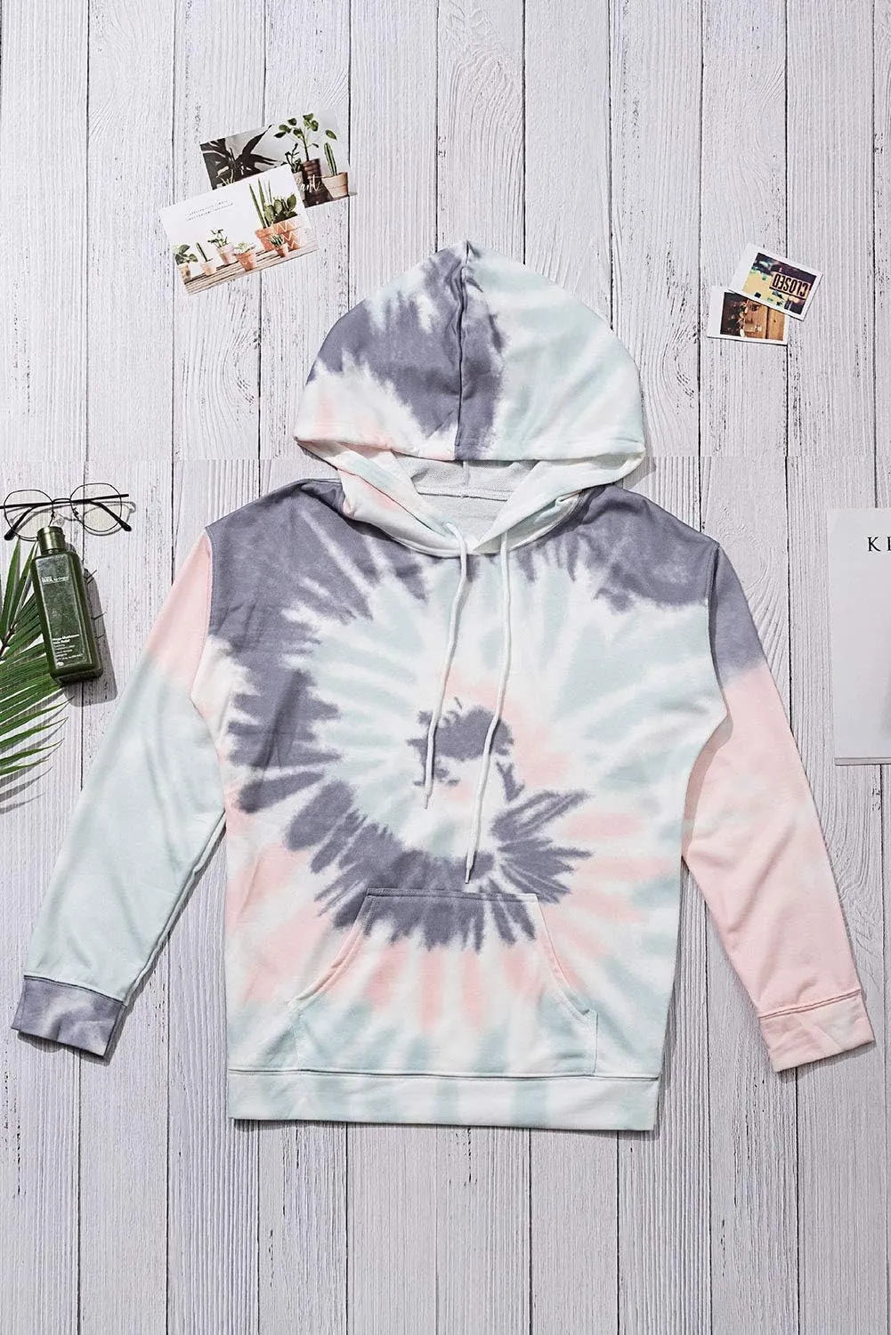 YOCUR Womens Tie Dye Crewneck Pullover Shirt Lightweight Sweatshirt Casual Loose Trendy Puff Sleeves Long Sleeve Tops