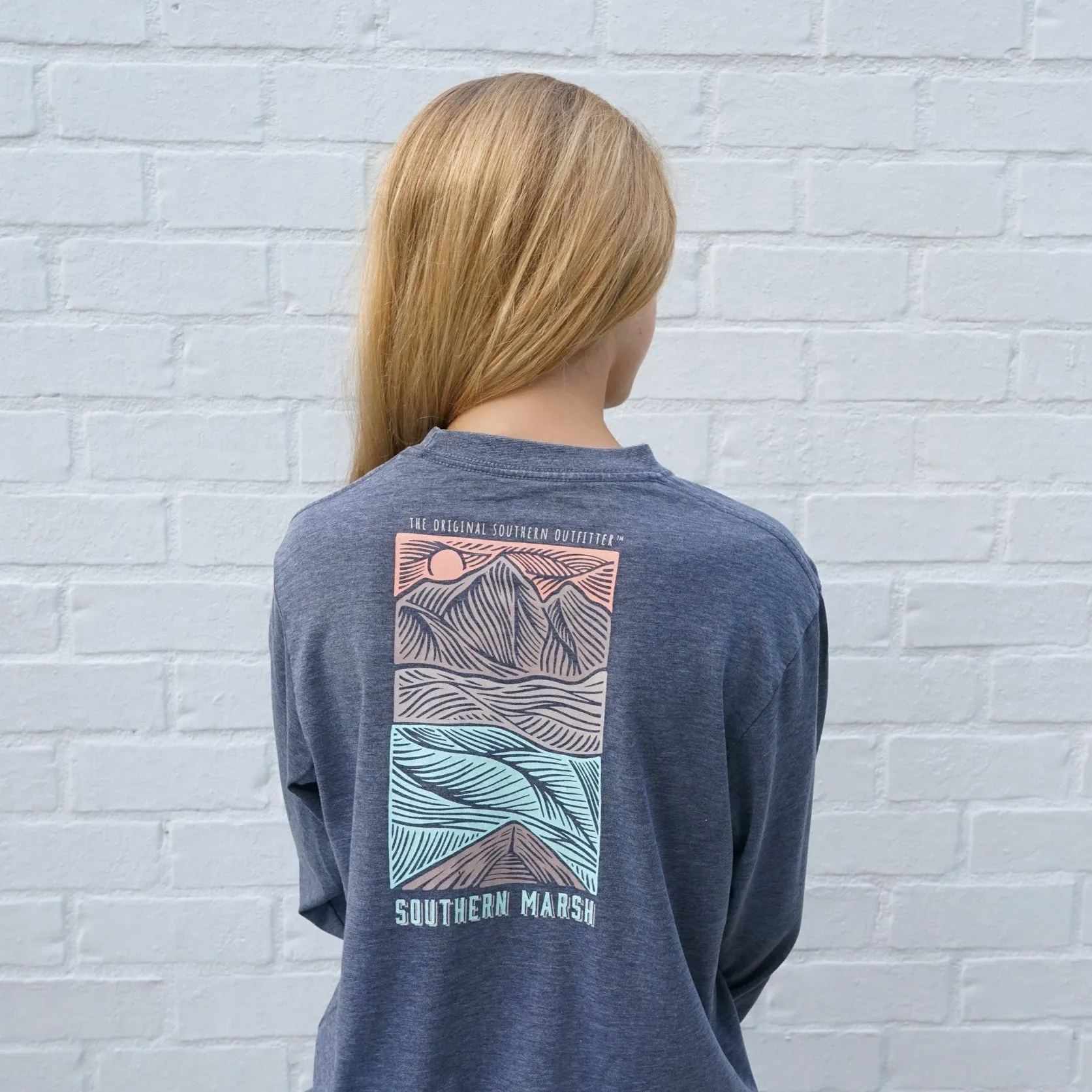 Youth SEAWASH Tee - Woodcut Canoe - Long Sleeve