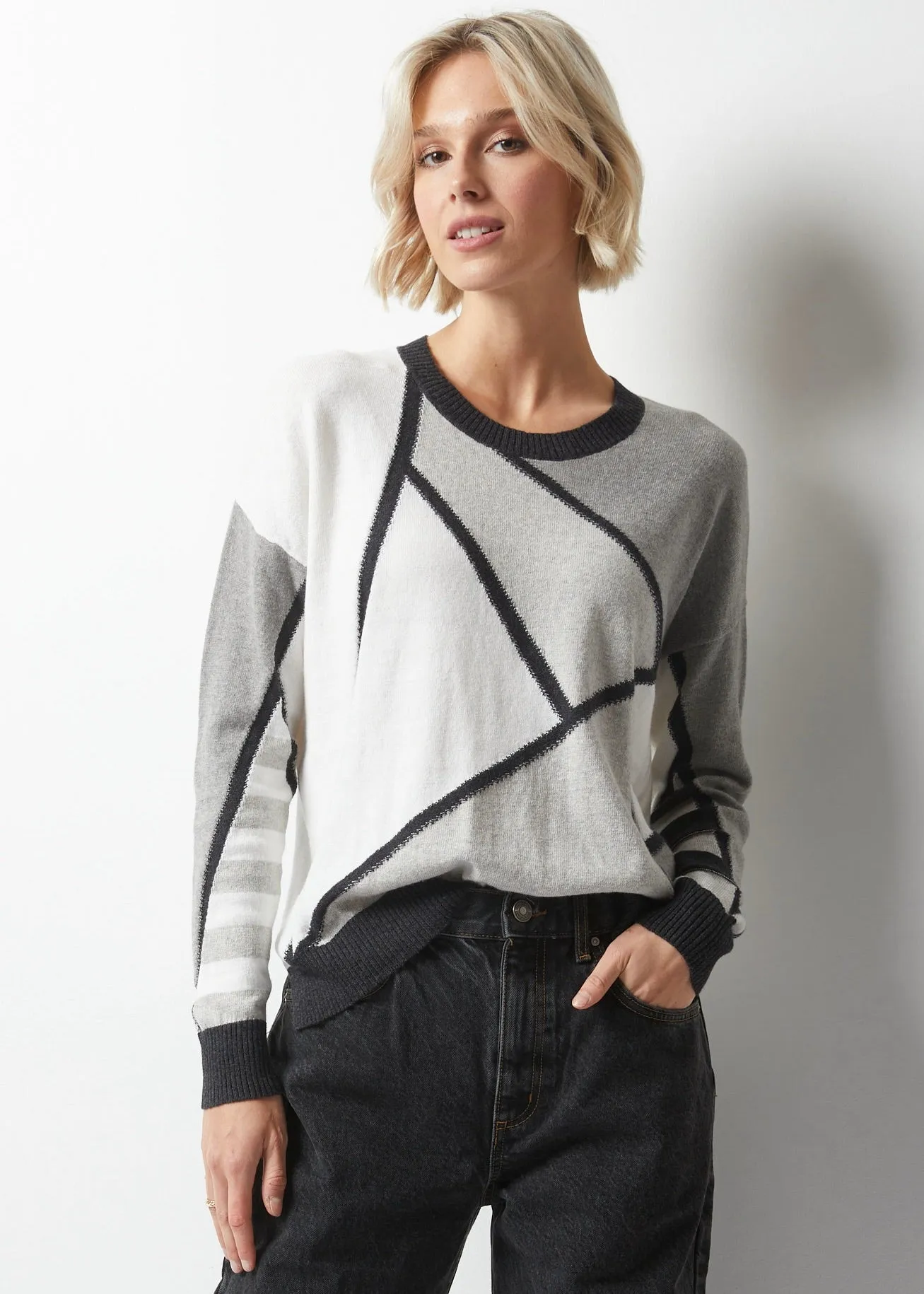 ZP6348 Mosaic Intarsia Sweater