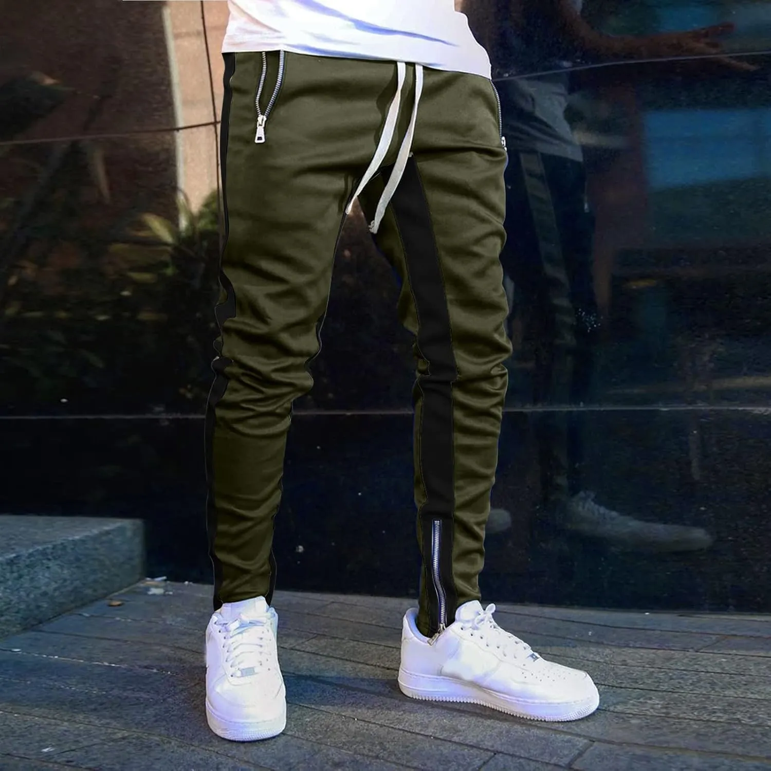 ZYXTIM Big and Tall Men Cargo Jogger Sweat Pants Slim-Fit Basic Active Casual Tapered Sweatpants with Pockets