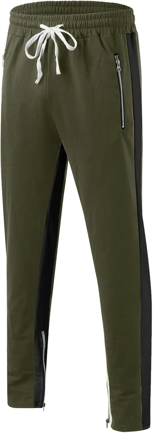 ZYXTIM Big and Tall Men Cargo Jogger Sweat Pants Slim-Fit Basic Active Casual Tapered Sweatpants with Pockets